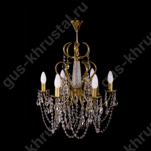 Люстра латунная резная Журавлик (6 ламп)