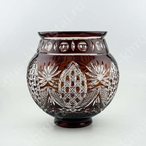 Ваза Хрустальная "Братина" 01 рубиновая
