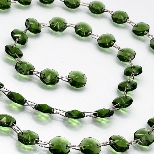 Нить из Хрустальных Подвесок (1 метр) зеленый