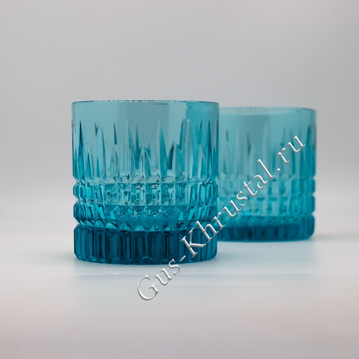 Набор Стаканов Хрустальный "Бомонд" Бирюзовый 2шт