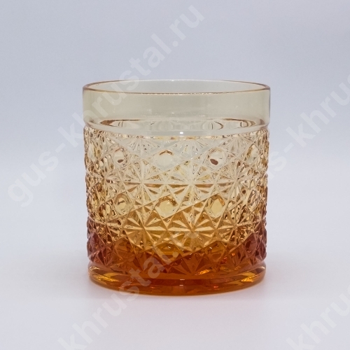 Набор Стаканов Хрустальный "Паутинка" Янтарный 2шт