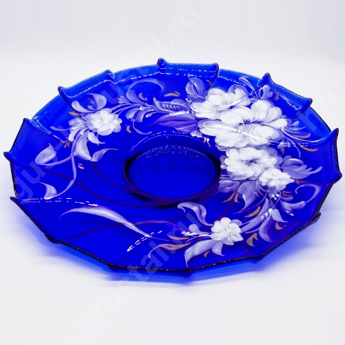 Блюдо Стеклянное Для Стола синее