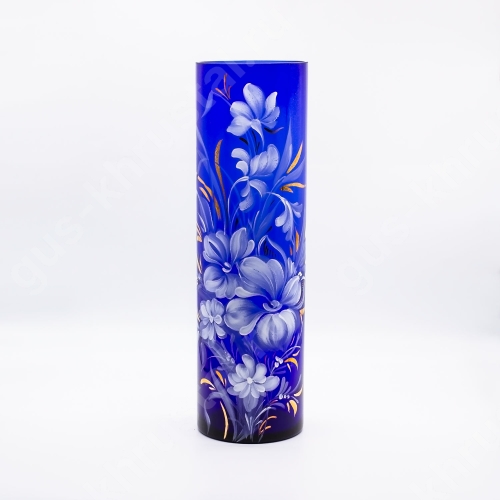 Ваза Стеклянная для цветов 02 синяя худ/р