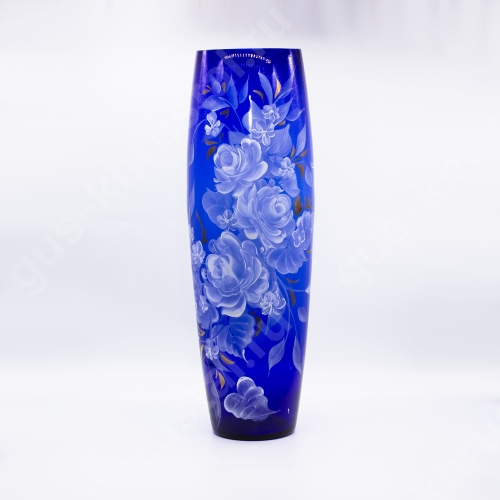 Ваза Стеклянная для цветов 03 синяя худ/р