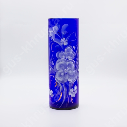 Ваза Стеклянная для цветов 04 синяя худ/р