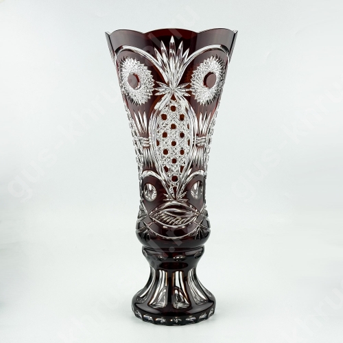 Ваза Хрустальная Для Цветов "Колокол" рубиновая