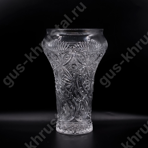 Ваза Хрустальная Для Цветов "Ложками" прозрачная