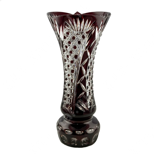 Ваза Хрустальная Для Цветов "Салют" рубиновая