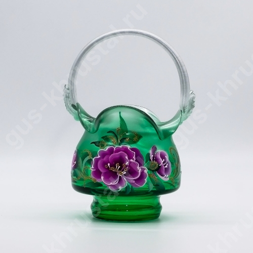 Ваза Стеклянная Корзинка малая худ/р