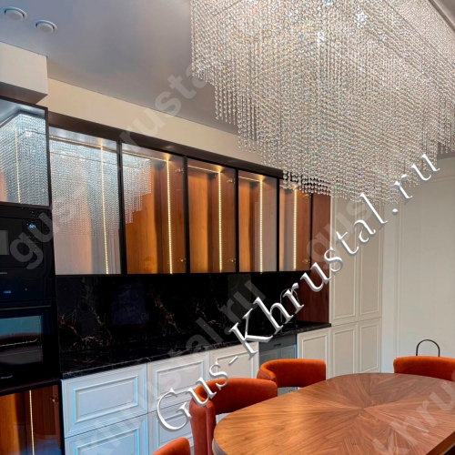 Люстра Элегия Прямоугольник 5 ярусов - фото в интерьере