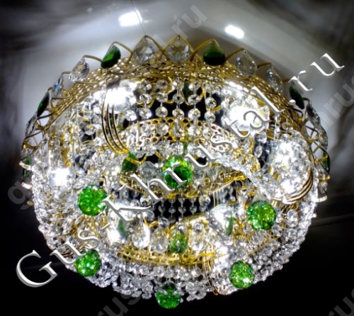 Люстра Кольцо Снежинка зеленая - фото в интерьере